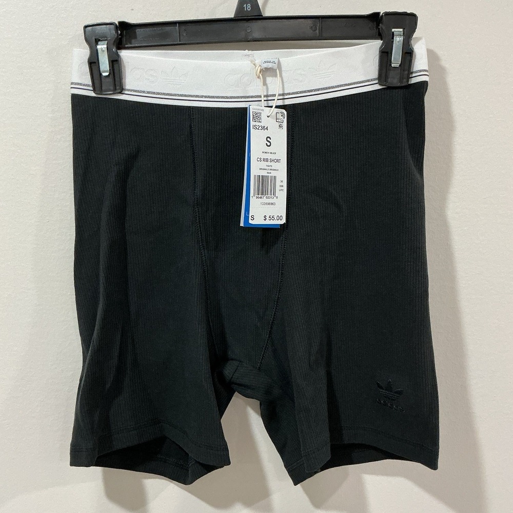 Adidas Ribbed Shorts Tights Womens Black Small CS Rib Short IS2364 Activewear